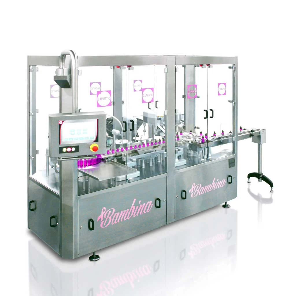 Bambina liquid filling machine specially made for breast cancer research