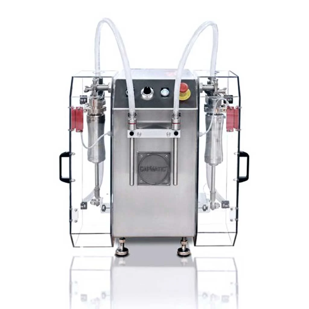 CF2P semi-automatic tabletop filler for liquids and flowable semi-solids