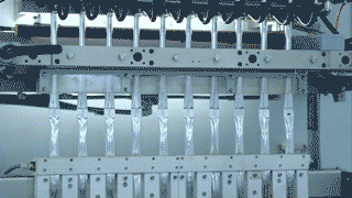 stick packing machine in operation