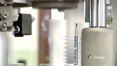 tube filling machine in operation